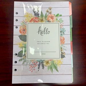 Planner calendar insert for 6 ring binder. BRAND NEW Dated for 2022